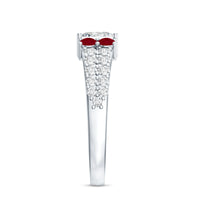 Lab Grown Diamond 5 MM Princess Cut Engagement Ring With Ruby