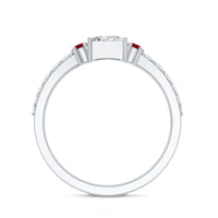 Lab Grown Diamond 5 MM Princess Cut Engagement Ring With Ruby