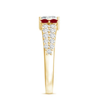 Lab Grown Diamond 5 MM Princess Cut Engagement Ring With Ruby