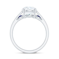 Certified Lab Grown Diamond Designer Engagement Ring Set With Sapphire