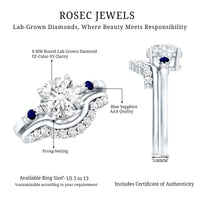 2 Carat Certified Lab Grown Diamond Engagement Ring With Wedding Band