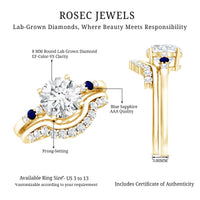 2 Carat Certified Lab Grown Diamond Engagement Ring With Wedding Band