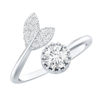 Certified 5 MM Round Lab Grown Diamond Tail Cuff Ring