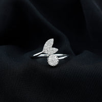 Certified 5 MM Round Lab Grown Diamond Tail Cuff Ring