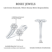 Certified Lab Grown Diamond Flower Wrap Engagement Ring