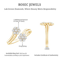 Certified Lab Grown Diamond Flower Wrap Engagement Ring