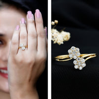 Certified Lab Grown Diamond Flower Wrap Engagement Ring