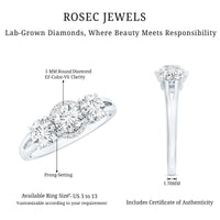 Certified Lab Grown Diamond Past Present Future Engagement Ring