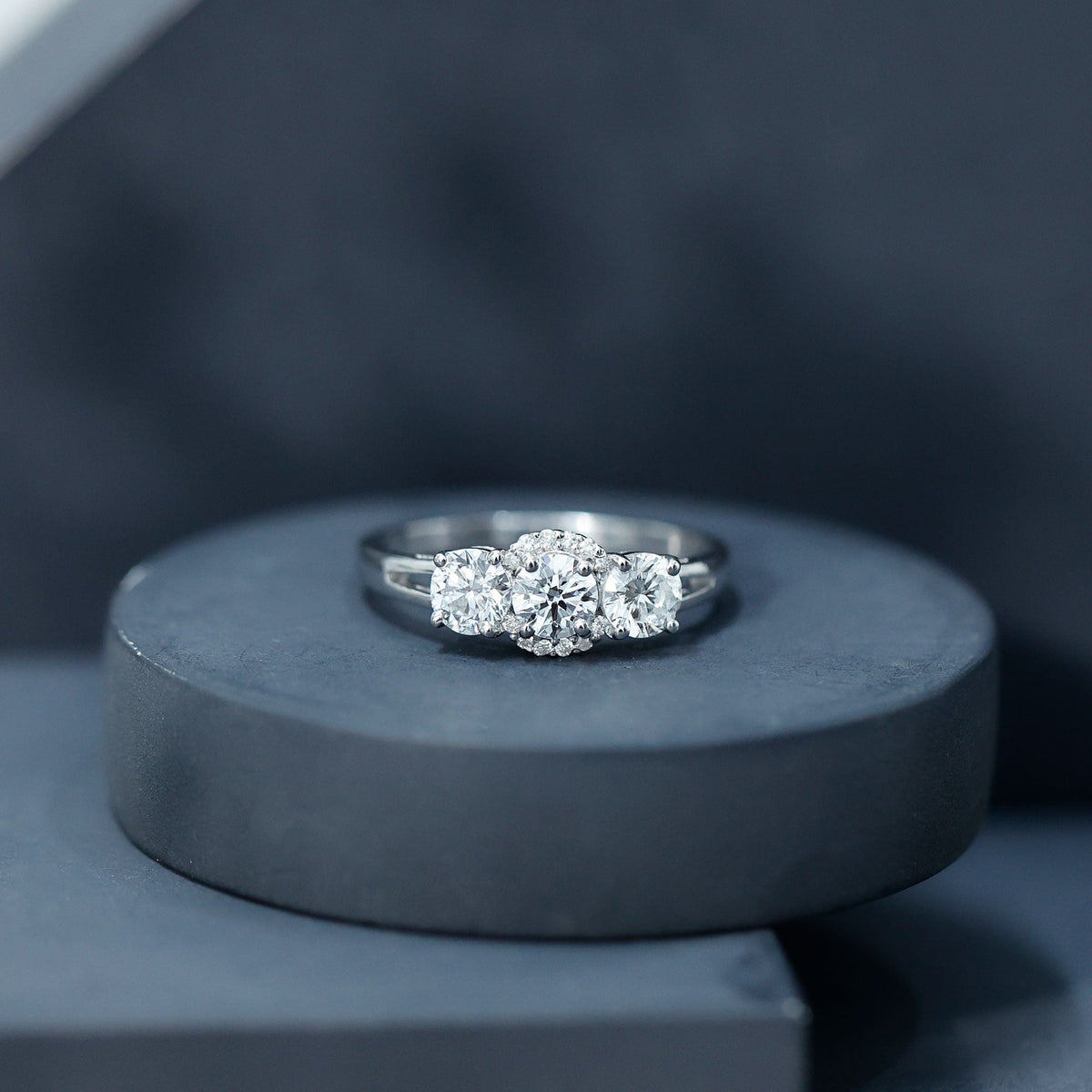 Certified Lab Grown Diamond Past Present Future Engagement Ring
