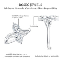 Certified Lab Grown Diamond 2 Stone Engagement Ring For Women