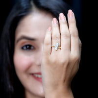 Certified Lab Grown Diamond 2 Stone Engagement Ring For Women