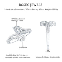 Certified Lab Grown Diamond Toi Et Moi Engagement Ring