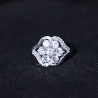 Certified Lab Grown Diamond Flower Statement Ring