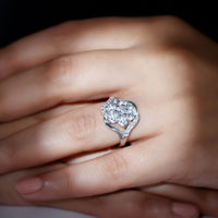 Certified Lab Grown Diamond Flower Statement Ring