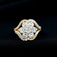 Certified Lab Grown Diamond Flower Statement Ring