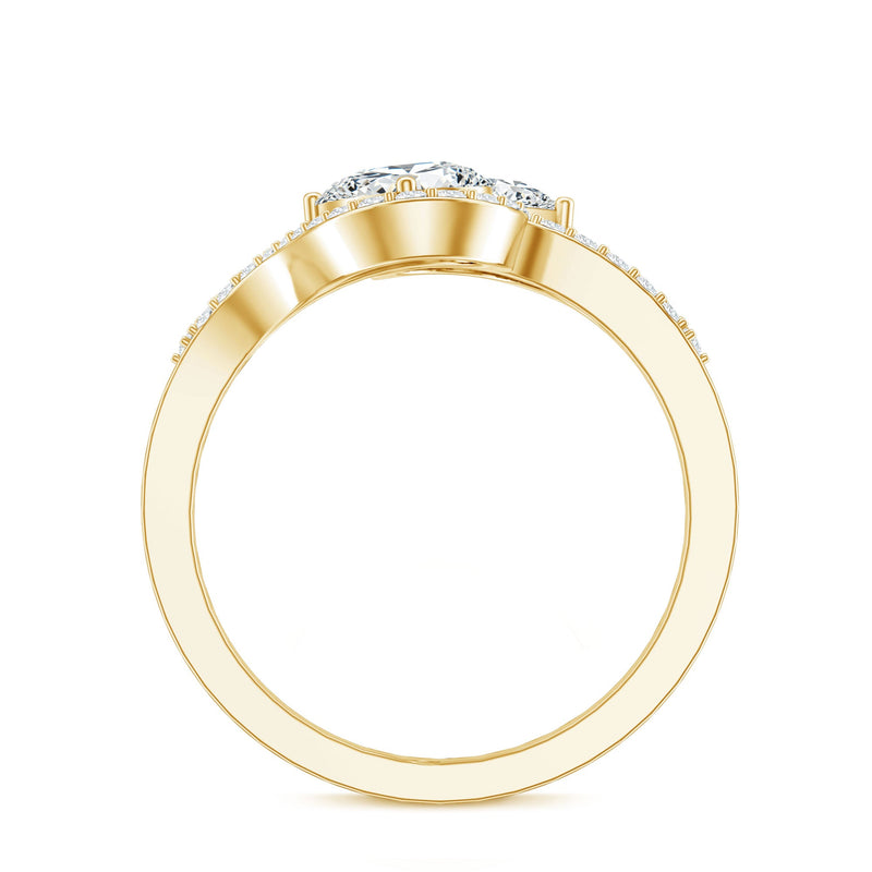 Certified Lab Diamond Toi Et Moi Designer Engagement Ring by Rosec Jewels featuring two sparkling diamonds set in elegant rings.