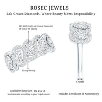 Certified Oval Lab Grown Diamond Designer Eternity Ring