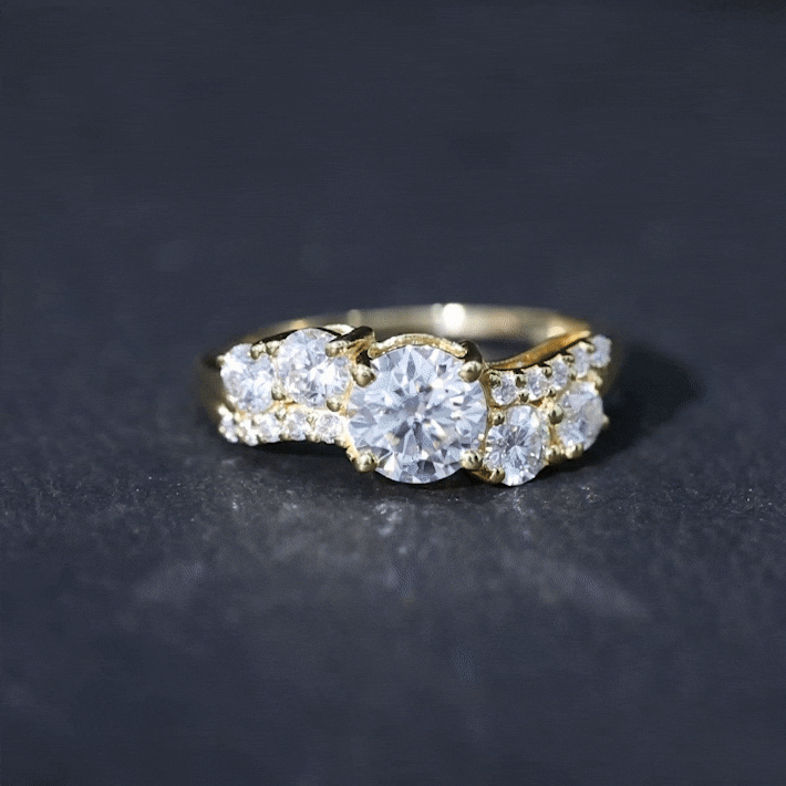 Certified Lab 7 MM Round Diamond Designer Engagement Ring