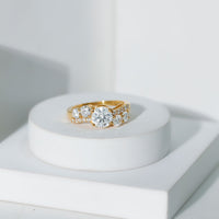 Certified Lab 7 MM Round Diamond Designer Engagement Ring