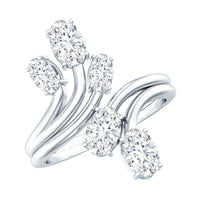 Certified Oval Lab Grown Diamond Designer Cocktail Ring