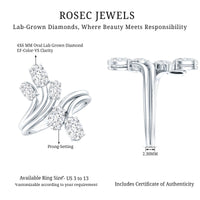 Certified Oval Lab Grown Diamond Designer Cocktail Ring