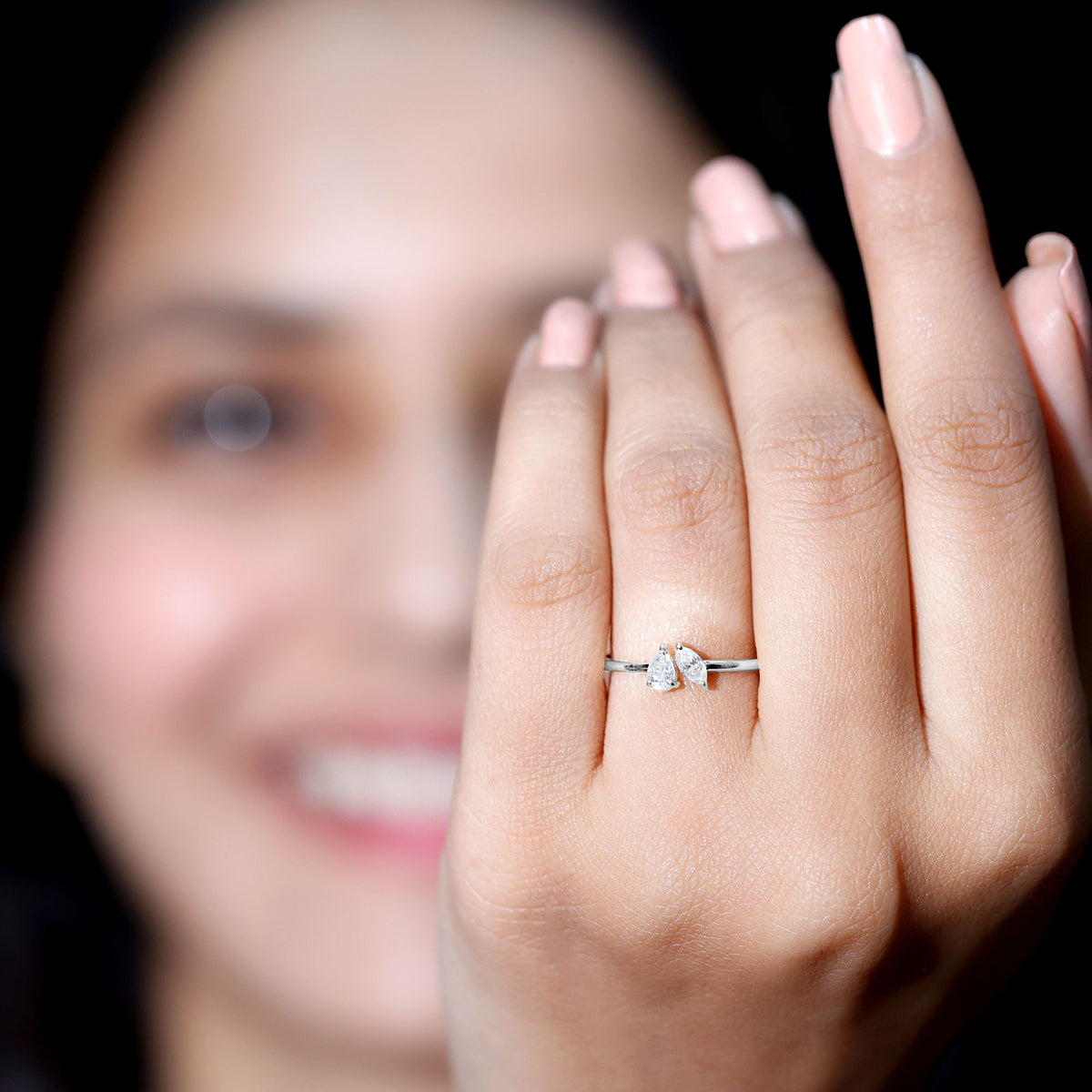 Certified Lab Grown Diamond Two Stone Promise Ring