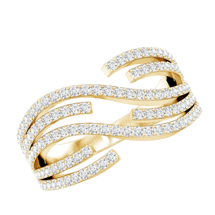 Certified lab-grown diamond wide wedding band by Rosec Jewels, featuring sparkling diamonds and a sleek, elegant ring design.