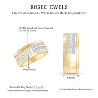 Certified Lab Grown Diamond Wide Wedding Band Ring