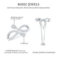 Certified Lab Grown Diamond 2 Stone Infinity Wedding Band