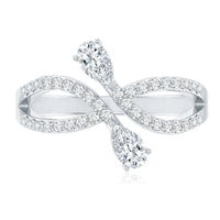 Certified Lab Grown Diamond 2 Stone Infinity Wedding Band