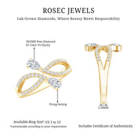 Certified Lab Grown Diamond 2 Stone Infinity Wedding Band