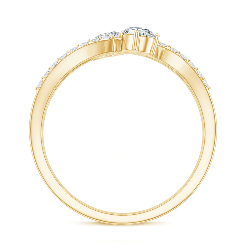 Certified lab-grown diamond 2-stone infinity wedding band by Rosec Jewels, showcasing sparkling diamonds on a sleek ring.