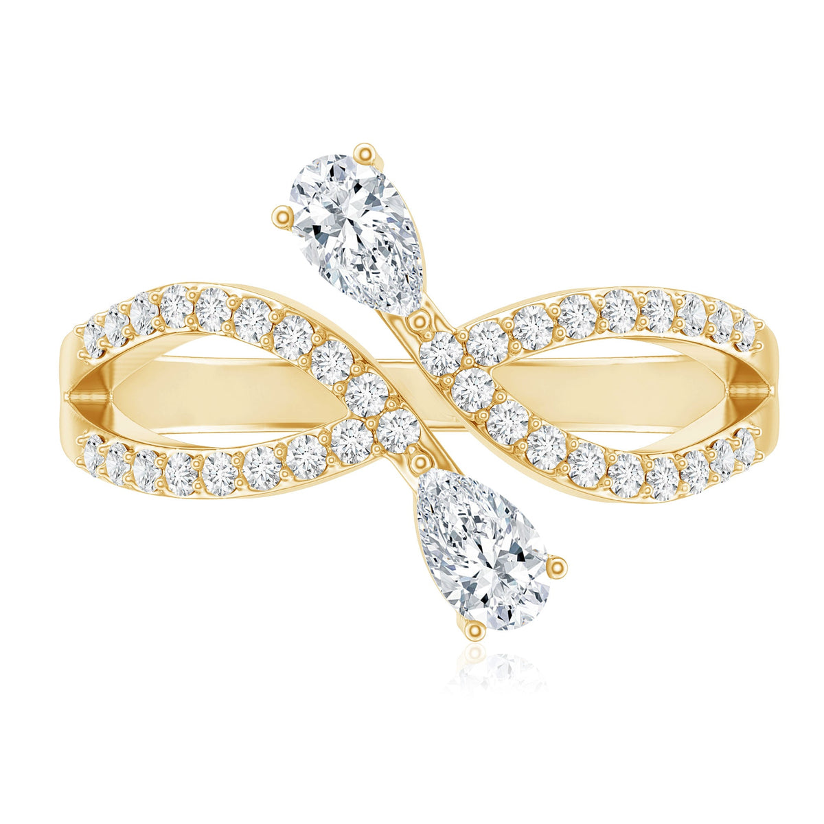Certified Lab Grown Diamond 2 Stone Infinity Wedding Band