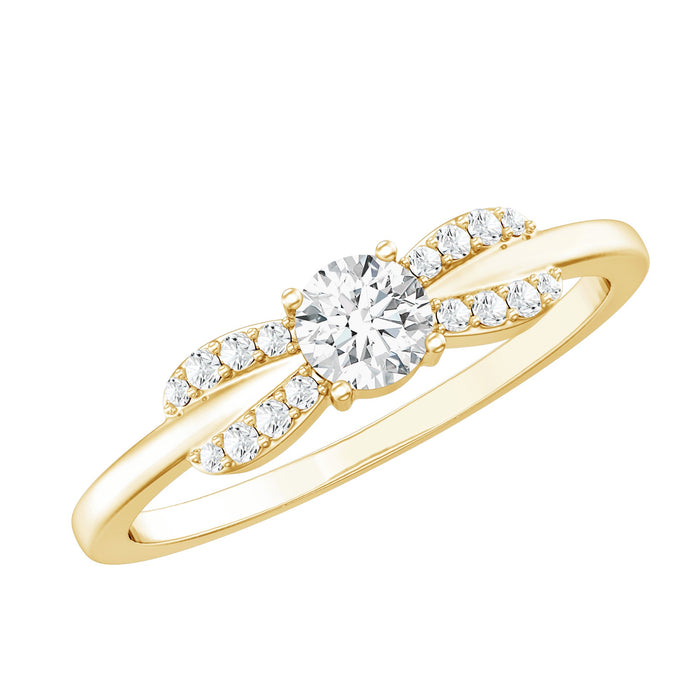 Certified lab-grown diamond minimalist promise ring for women by Rosec Jewels, featuring a sleek band with a central diamond.