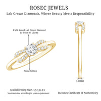 Certified Lab Grown Diamond Minimalist Promise Ring For Women