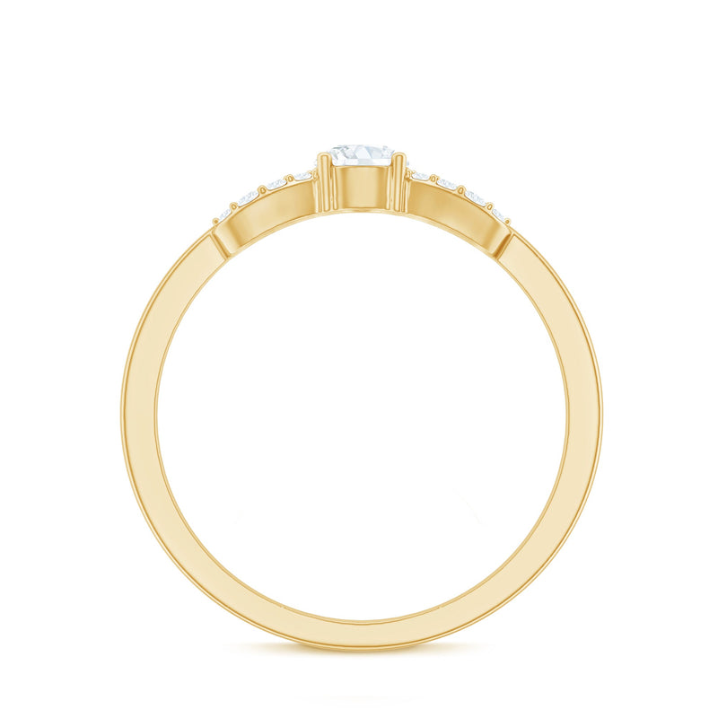 Certified lab-grown diamond minimalist promise ring for women by Rosec Jewels, showcasing a sleek silver band with a central diamond.