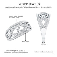 Certified Lab Grown Diamond Infinity Wedding Band Ring