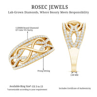 Certified Lab Grown Diamond Infinity Wedding Band Ring