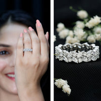 Certified Lab Grown Diamond Leaf Wedding Band