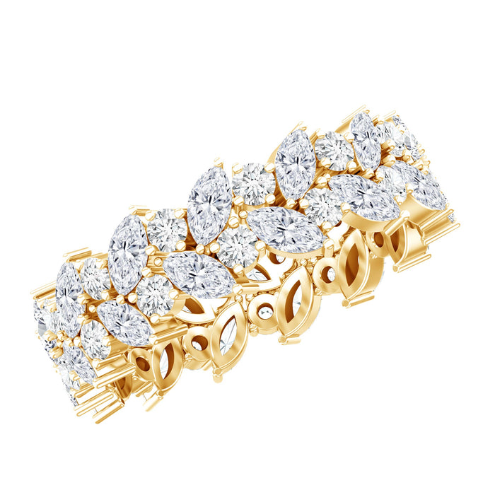 Rosec Jewels lab-grown diamond leaf wedding band ring with sparkling diamonds and intricate leaf design.