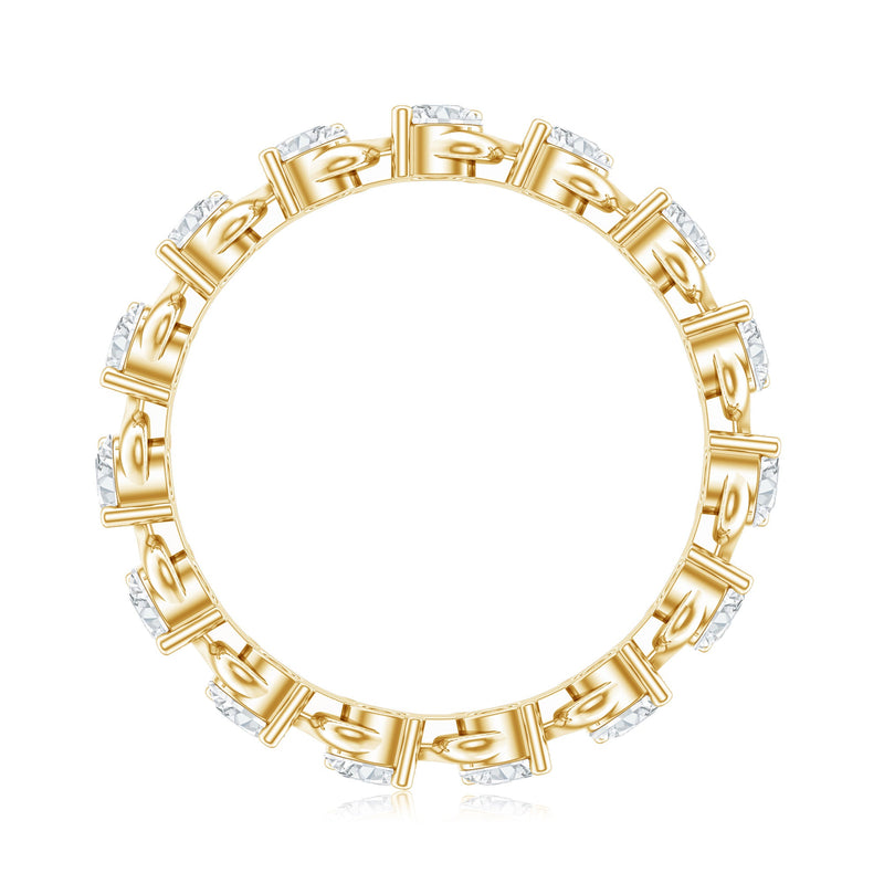Certified lab-grown diamond eternity wedding band by Rosec Jewels featuring a continuous row of sparkling diamonds on a sleek ring.