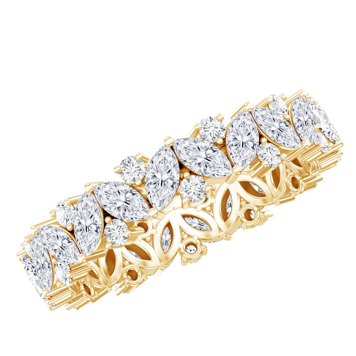 Rosec Jewels lab-grown diamond eternity wedding ring with full circle of sparkling diamonds on a sleek band