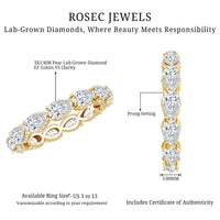 Certified Pear Shape Lab Grown Diamond Eternity Ring