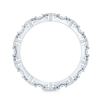 Certified Princess Cut Lab Grown Diamond Eternity Wedding Ring