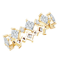 Certified Princess Cut Lab Grown Diamond Eternity Wedding Ring