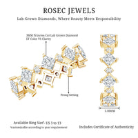 Certified Princess Cut Lab Grown Diamond Eternity Wedding Ring