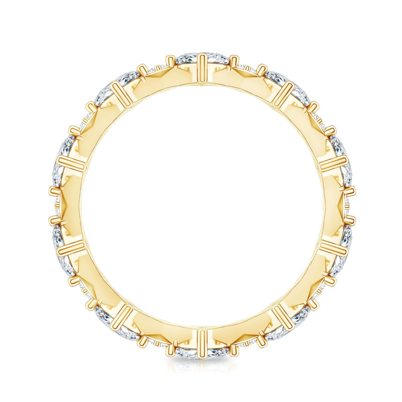 Rosec Jewels princess cut lab-grown diamond eternity wedding ring with sparkling diamonds and sleek silver band.