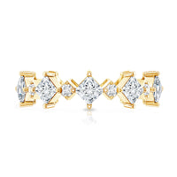 Certified Princess Cut Lab Grown Diamond Eternity Wedding Ring