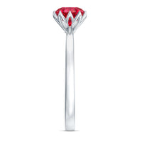 Certified 1.3 Carat Lab Grown Ruby Engagement Ring in Lotus Basket Setting