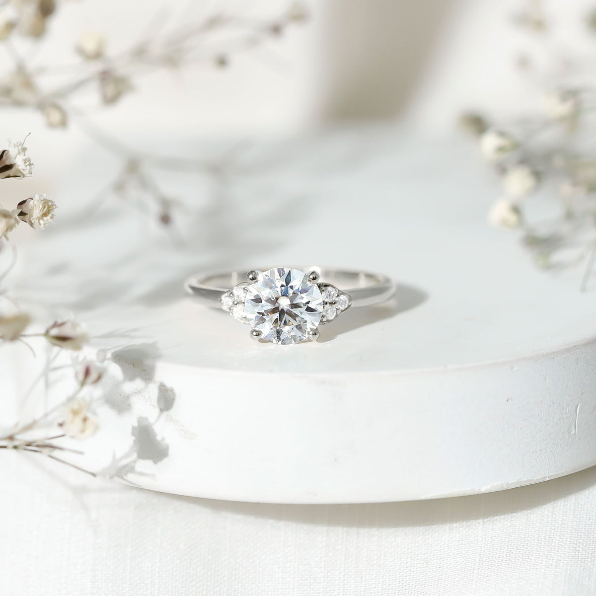 Prong Set Moissanite Classic Engagement Ring For Her